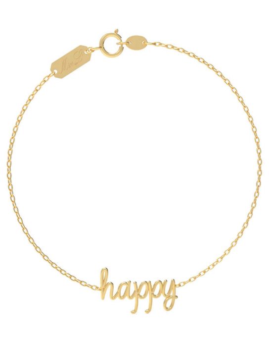 Happy Word Bracelet, in 18 K yellow gold